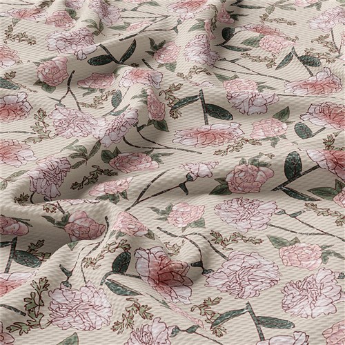 Floral Printed Liverpool 4 Way Fabric Floral63 & Get a Free $89.99 Embroidery Bundle