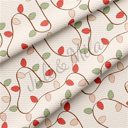 Christmas Printed Liverpool Bullet Textured Stretch Solid Strip Thick Knit Jersey Fabric