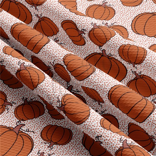 Pumpkin Printed Liverpool Bullet Textured Stretch Solid Strip Thick Knit Jersey Fabric