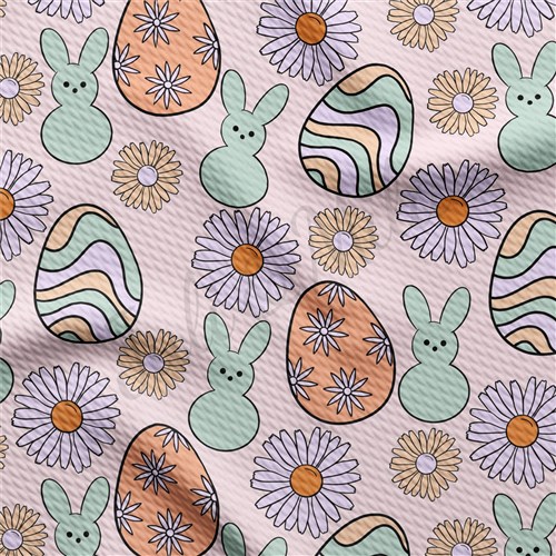 Easter Liverpool Bullet Textured Stretch Solid Strip Thick Knit Jersey Fabric