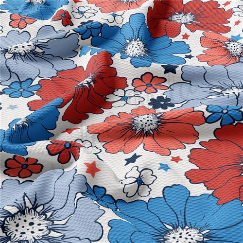 Patriotic 4th of July Printed Liverpool Fabric AA1720 & Get a Free $89.99 Embroidery Bundle