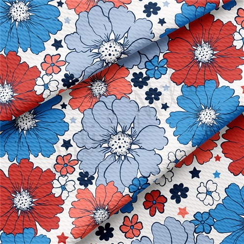 Patriotic 4th of July Printed Liverpool Fabric AA1720 & Get a Free $89.99 Embroidery Bundle
