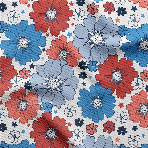 Patriotic 4th of July Printed Liverpool Fabric AA1720 & Get a Free $89.99 Embroidery Bundle