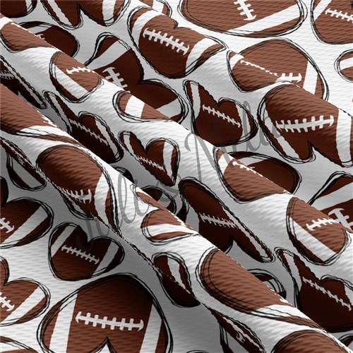 Football hearts Printed Liverpool Bullet Textured Stretch Solid Strip Thick Knit Jersey Fabric