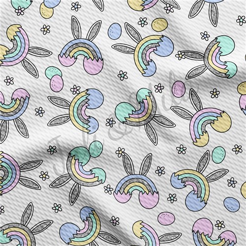 Easter East96 TBP101 Liverpool Bullet Textured Stretch Solid Strip Thick Knit Jersey Fabric