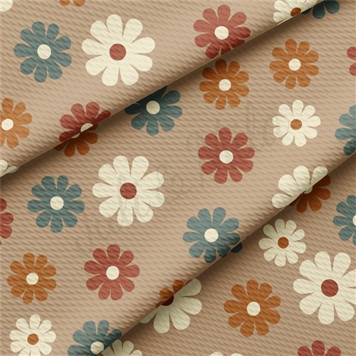 Floral Flowers flowers Liverpool Bullet Textured Stretch Solid Strip Thick Knit Jersey Fabric