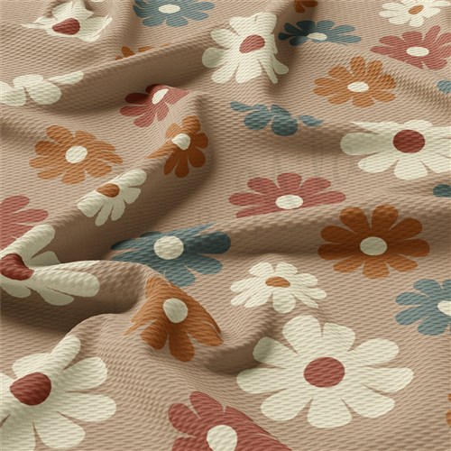Floral Flowers flowers Liverpool Bullet Textured Stretch Solid Strip Thick Knit Jersey Fabric