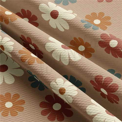 Floral Flowers flowers Liverpool Bullet Textured Stretch Solid Strip Thick Knit Jersey Fabric