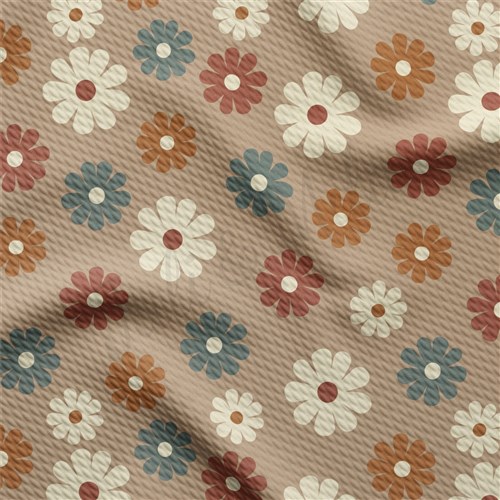 Floral Flowers flowers Liverpool Bullet Textured Stretch Solid Strip Thick Knit Jersey Fabric