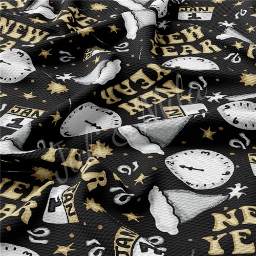 New Year Printed Liverpool Bullet Textured Stretch Solid Strip Thick Knit Jersey Fabric