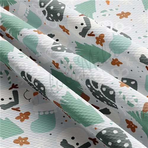 Christmas Snowman Liverpool Bullet Textured Stretch Solid Strip Thick Knit Jersey Fabric