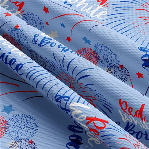 4th of July Liverpool Bullet Textured Stretch Solid Strip Thick Knit Jersey Fabric