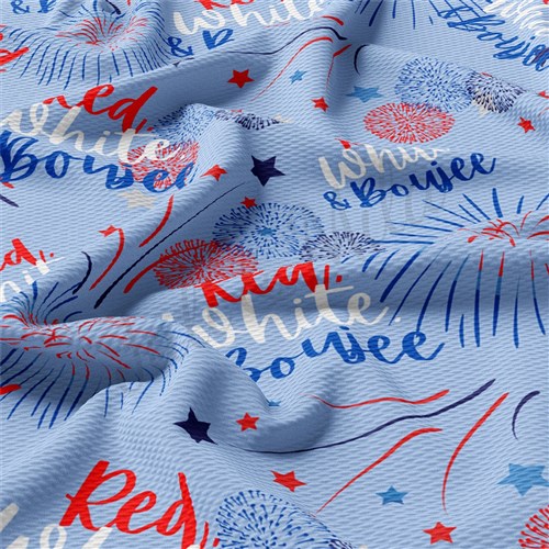 4th of July Liverpool Bullet Textured Stretch Solid Strip Thick Knit Jersey Fabric