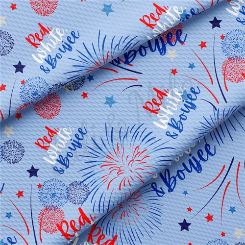 4th of July Liverpool Bullet Textured Stretch Solid Strip Thick Knit Jersey Fabric