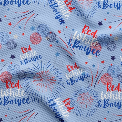 4th of July Liverpool Bullet Textured Stretch Solid Strip Thick Knit Jersey Fabric