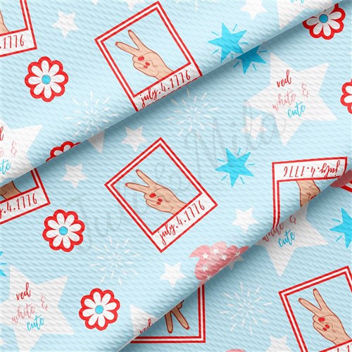 4th of July Patriotic Printed Liverpool Fabric AA1799 & Get a Free $89.99 Embroidery Bundle