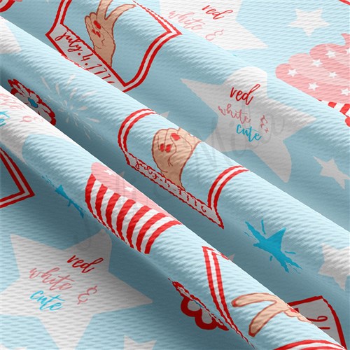 4th of July Patriotic Printed Liverpool Fabric AA1799 & Get a Free $89.99 Embroidery Bundle