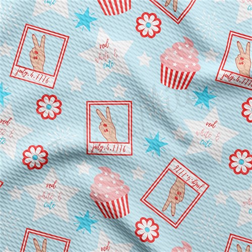 4th of July Patriotic Printed Liverpool Fabric AA1799 & Get a Free $89.99 Embroidery Bundle