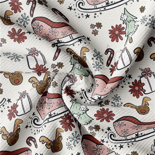 Christmas Sled Printed Liverpool Stretch Solid Liverpool AA942 & Get a Free $89.99 Embroidery Bundle