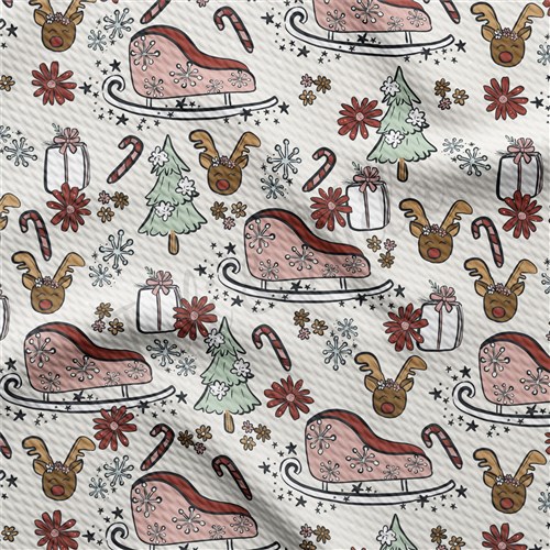 Christmas Sled Printed Liverpool Stretch Solid Liverpool AA942 & Get a Free $89.99 Embroidery Bundle