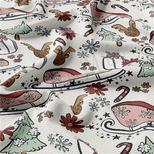 Christmas Sled Printed Liverpool Stretch Solid Liverpool AA942 & Get a Free $89.99 Embroidery Bundle