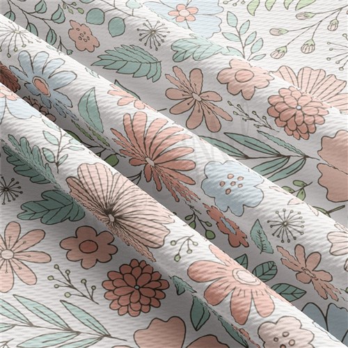 AA2413 Floral Liverpool Bullet Textured Stretch Solid Strip Thick Knit Jersey Fabric