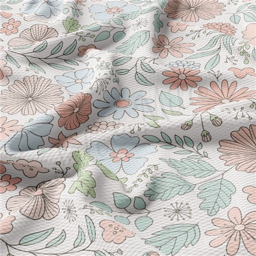 AA2413 Floral Liverpool Bullet Textured Stretch Solid Strip Thick Knit Jersey Fabric