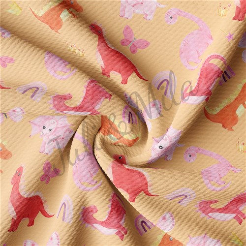 Dino Printed Liverpool Bullet Textured Stretch Solid Strip Thick Knit Jersey Fabric