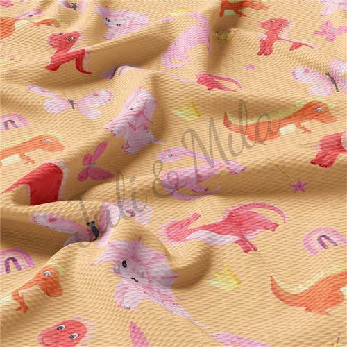Dino Printed Liverpool Bullet Textured Stretch Solid Strip Thick Knit Jersey Fabric