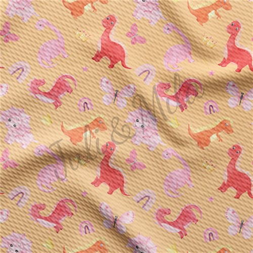 Dino Printed Liverpool Bullet Textured Stretch Solid Strip Thick Knit Jersey Fabric