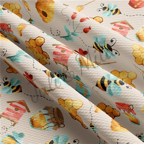 Honey Bees Printed Liverpool Fabric Honey & Get a Free $89.99 Embroidery Bundle