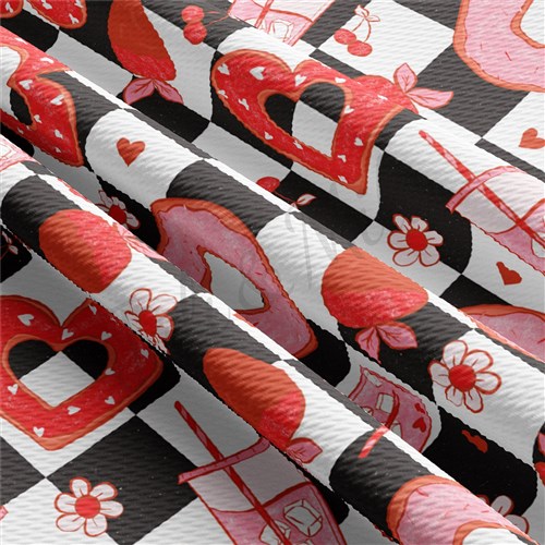 Valentine's Day Printed Liverpool Bullet Textured Stretch Solid Strip Thick Knit Jersey Fabric