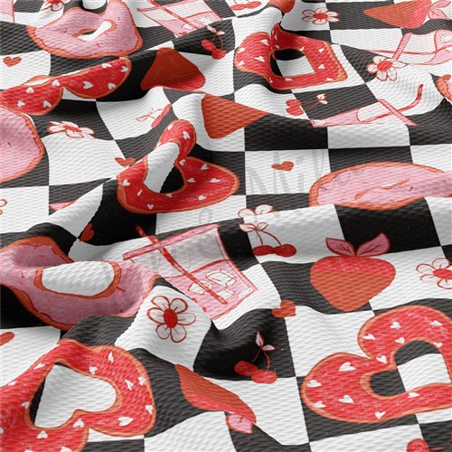 Valentine's Day Printed Liverpool Bullet Textured Stretch Solid Strip Thick Knit Jersey Fabric