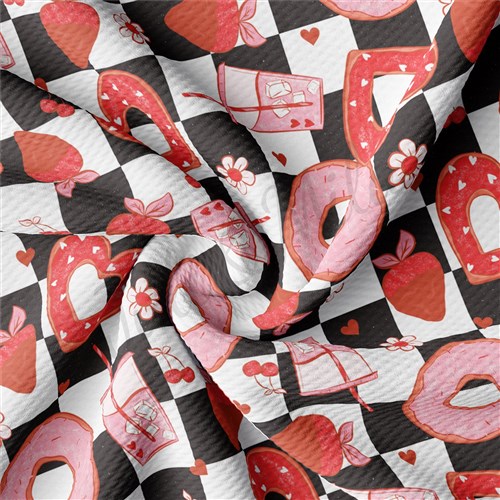 Valentine's Day Printed Liverpool Bullet Textured Stretch Solid Strip Thick Knit Jersey Fabric