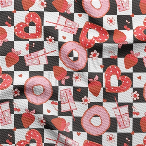 Valentine's Day Printed Liverpool Bullet Textured Stretch Solid Strip Thick Knit Jersey Fabric