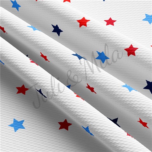 Patriotic 4th of July PT43 Liverpool Bullet Textured Stretch Solid Strip Thick Knit Jersey Fabric