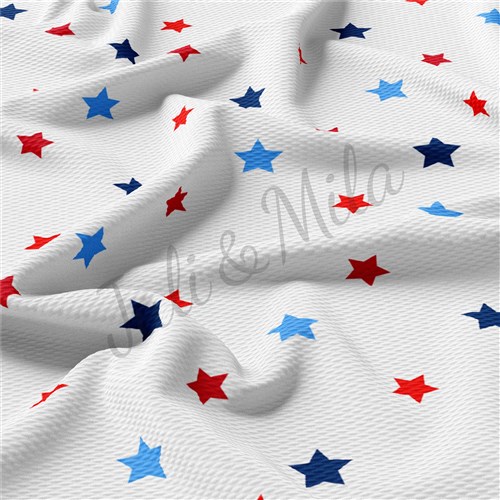 Patriotic 4th of July PT43 Liverpool Bullet Textured Stretch Solid Strip Thick Knit Jersey Fabric