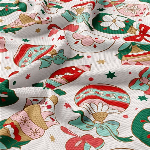 Christmas Christmas Liverpool Bullet Textured Stretch Solid Strip Thick Knit Jersey Fabric
