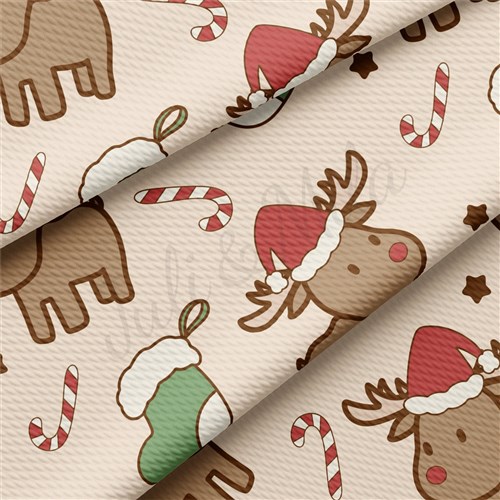 Christmas Christmas Liverpool Bullet Textured Stretch Solid Strip Thick Knit Jersey Fabric