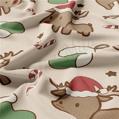 Christmas Christmas Liverpool Bullet Textured Stretch Solid Strip Thick Knit Jersey Fabric