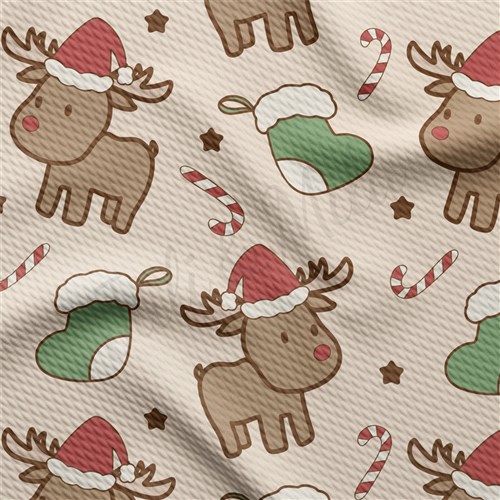 Christmas Christmas Liverpool Bullet Textured Stretch Solid Strip Thick Knit Jersey Fabric