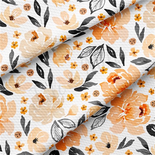 Floral Flowers flowers Liverpool Bullet Textured Stretch Solid Strip Thick Knit Jersey Fabric