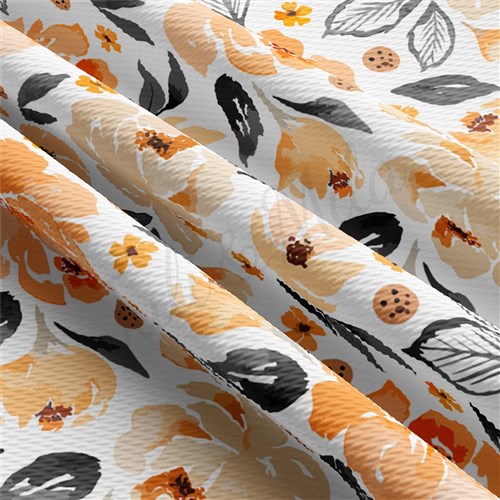 Floral Flowers flowers Liverpool Bullet Textured Stretch Solid Strip Thick Knit Jersey Fabric