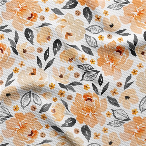 Floral Flowers flowers Liverpool Bullet Textured Stretch Solid Strip Thick Knit Jersey Fabric