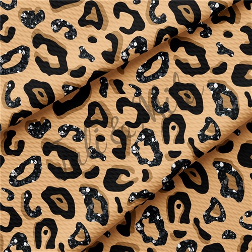 Cheetah Printed Liverpool Bullet Textured Stretch Solid Strip Thick Knit Jersey Fabric
