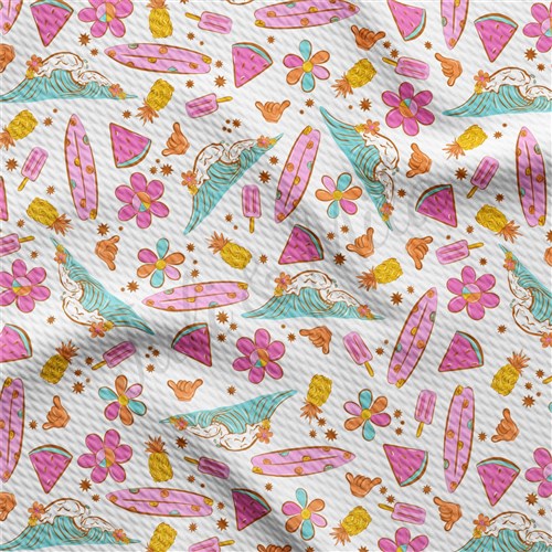 Summer Printed Liverpool Bullet Textured Stretch Solid Strip Thick Knit Jersey Fabric