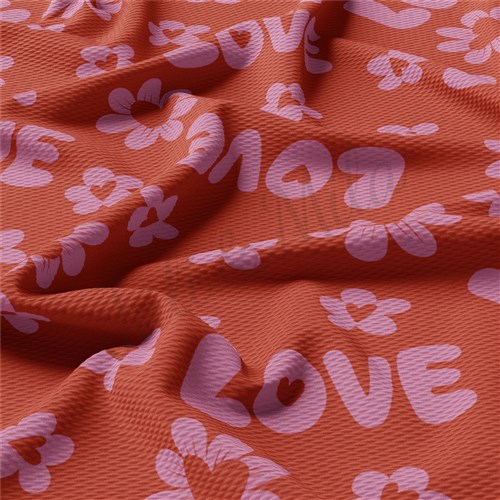 Valentine's Day Printed Liverpool Bullet Textured Stretch Solid Strip Thick Knit Jersey Fabric