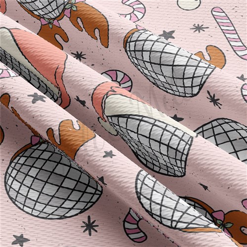 Christmas Printed Liverpool Bullet Textured Stretch Solid Strip Thick Knit Jersey Fabric