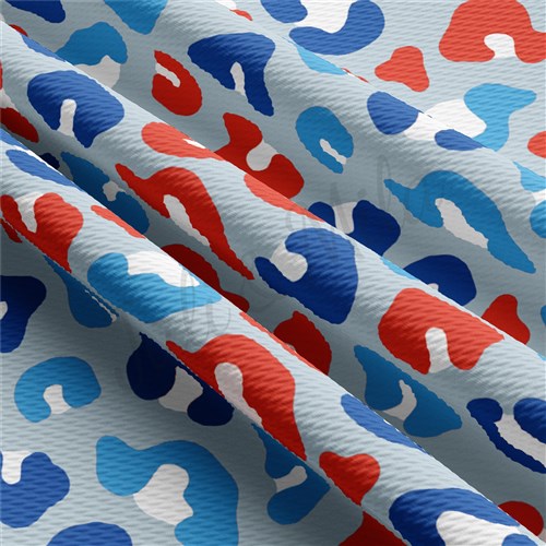 Patriotic 4th of July 1210 Liverpool Bullet Textured Stretch Solid Strip Thick Knit Jersey Fabric
