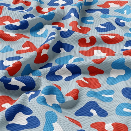 Patriotic 4th of July 1210 Liverpool Bullet Textured Stretch Solid Strip Thick Knit Jersey Fabric